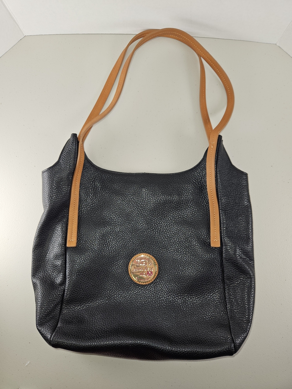 VALENTINA ITALY SUPPLE PEBBLED LEATHER HOBO BLACK GRAY BEIGE HANDBAG $170 NEW - Picture 2 of 16